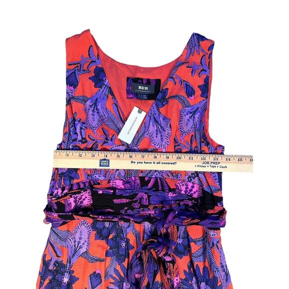 Anthropologie Maeve Macie Maxi Dress Sz 8 Floral Purple Red V-Neck NWT - Picture 5 of 10